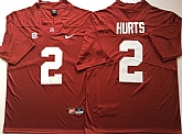 Alabama Crimson Tide 2 Jalen Hurts Red Nike College Football Jersey,baseball caps,new era cap wholesale,wholesale hats
